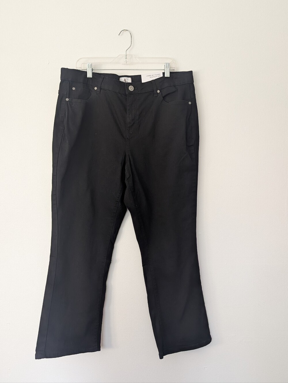 NWT d/C Jeans Penningtons Curvy Fit Bootcut Jeans Black Petite Stretch 20P